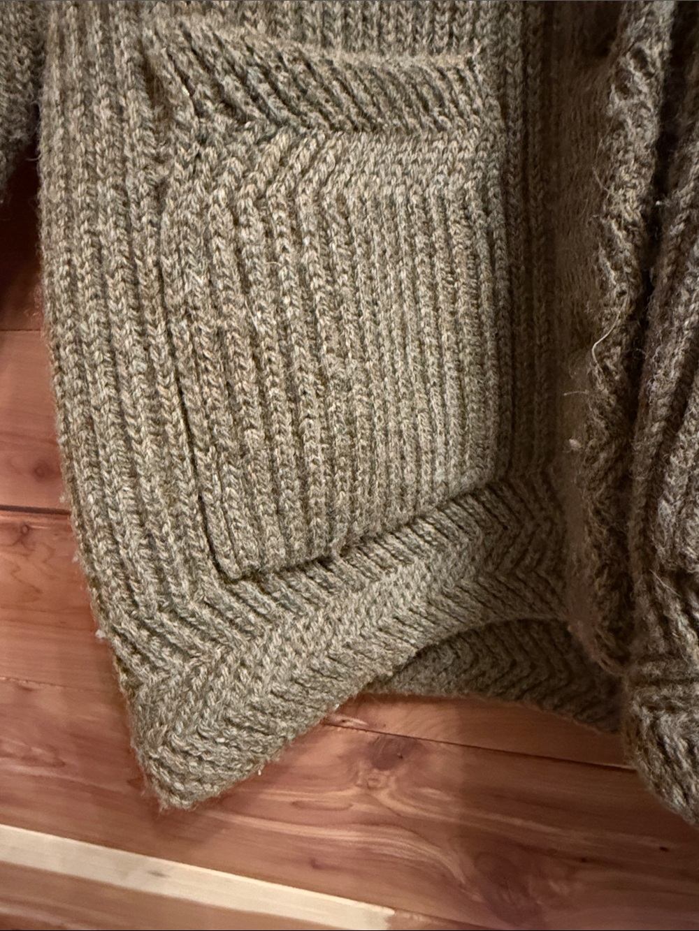 Vintage Ralph Lauren Country Ribbed Shawl Collar Cardigan in Taupe - Picture 9 of 10